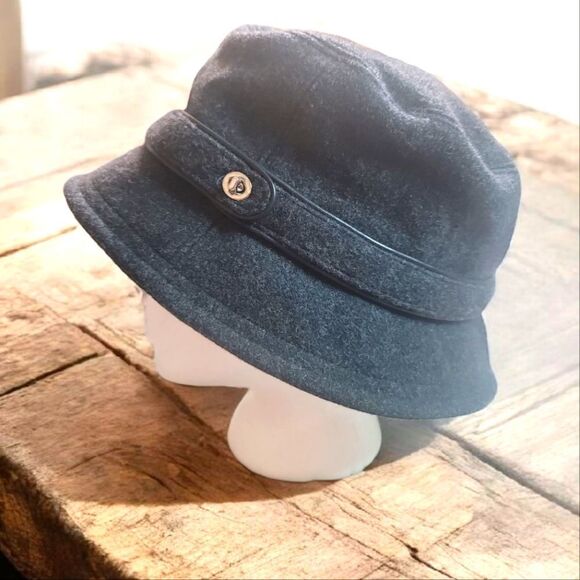 Coach Wool Dark Gray Bucket Hat Classic Design M/L - Picture 2 of 8